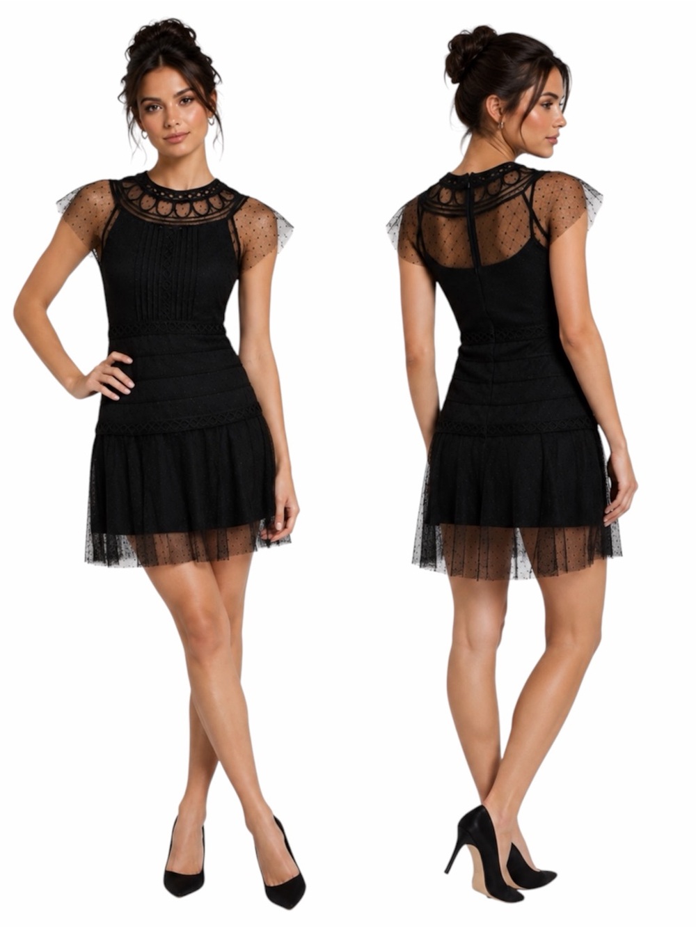 RED VALENTINO LACE LAYERED FITTED DRESS SZ US4 - BNWT